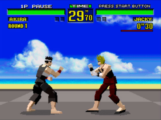 <사진참조 유튜브 캡처, 대전격투 게임의 새로운 가능성을 열어준 ’버추어 파이터(Virua Fighter)', 제작사 ‘세가’ 1993년 작>