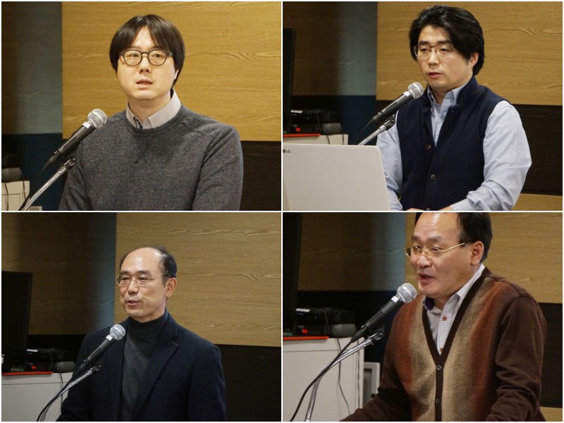 ▲왼쪽 위부터 시계방향으로 KGMA와 한국게임학회가 공동 주최하며 매경닷컴·매경비즈가 후원했다. 발제 및 토론은 한국콘텐츠진흥원 이태희 유통지원팀장, 이엔피게임즈 이승재 대표, 매경게임진 이창희 국장, 한국게임학회 위정현 학회장