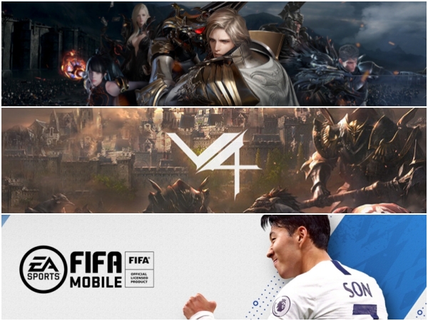 위쪽부터 '로스트아크', V4, '피파모바일'