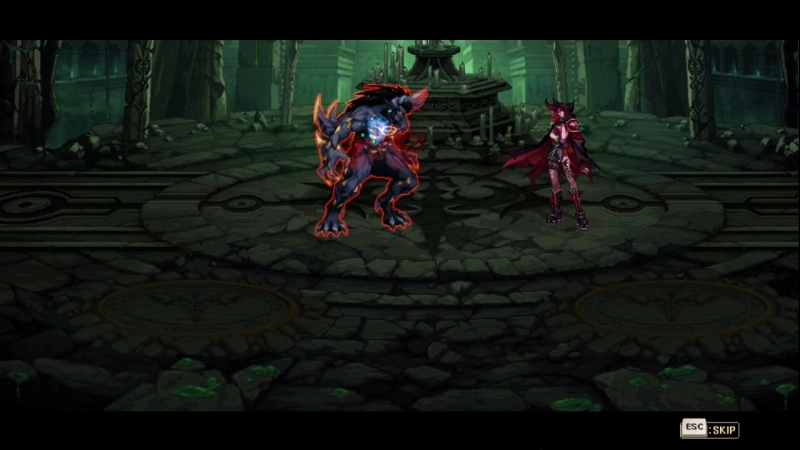 계시의 밤 던전 보스 콜링 제이드(오른쪽). 오즈마 부활을 노리는 검은 교단 소속 보스다