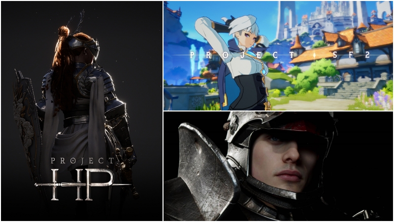 신규 프로젝트 콘셉트 아트. 왼쪽부터 프로젝트 HP, 프로젝트 SF2, 신규 MMORPG