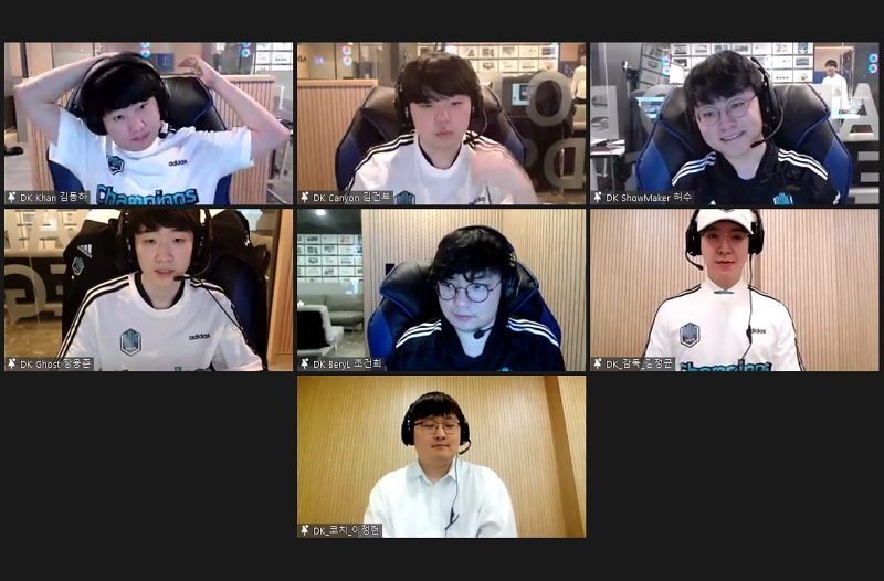 출처=LCK 우승 인터뷰 화상 회의 화면 캡처