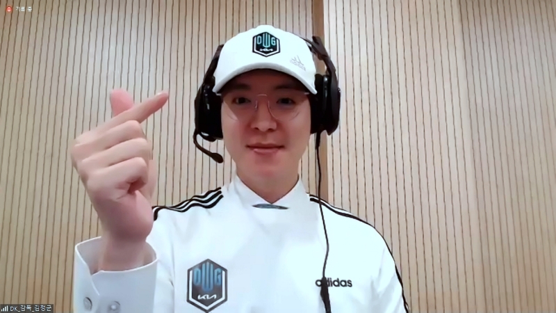 출처=LCK 우승 인터뷰 화상 회의 화면 캡처