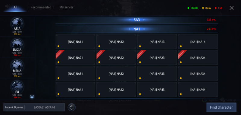 '미르4' 글로벌 버전은 북미와 유럽 지역 접속률도 높은 수준을 유지 중이다