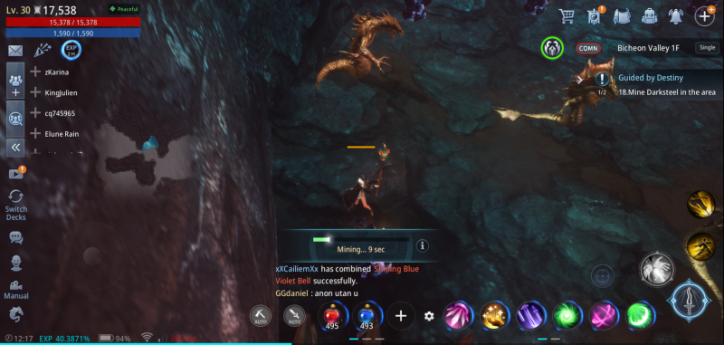 흑철 채광은 국내 버전에서도 경쟁이 심한 콘텐츠였다