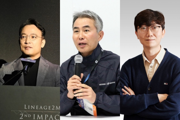 엔씨소프트 김택진 대표와 위메이드 장현국 대표, 컴투스 이주환 대표
