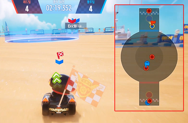 깃발을 돌리는 것만으로 상대 팀의 포인트 획득이 저하된다