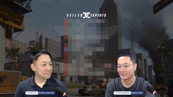 <사진> 넥슨게임즈 김명현 디렉터(왼쪽)와 정동일 기획팀장이 '베일드 엑스퍼트' 업데이트 방향성을 설명했다(출처-'베일드 엑스퍼트' 유튜브)