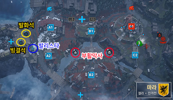 탑승물과 주요 성물의 위치