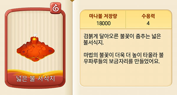 모든 서식지는 마나볼 저장량과 수용력을 가지고 있다