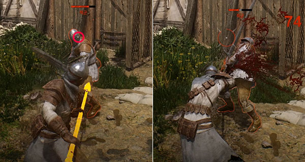 주로 몸통과 머리를 겨냥해 공격을 넣는 것이 기본