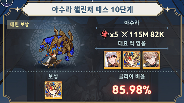 각 단계에 따라 다양한 영웅들을 상대한다