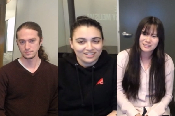 왼쪽부터 게임플레이 기획자 마이클 슬로안과 노에미 쿠테, 세트 리드 린다 탕