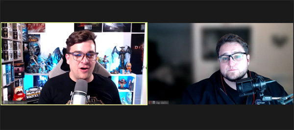 <사진> 콘텐츠 소개와 인터뷰를 진행중인 올란도 살바토레 '와우' 수석 소프트웨어 엔지니어(좌)와 레이 바르토스 '와우' 라이브 게임 수석 프로듀서(우)