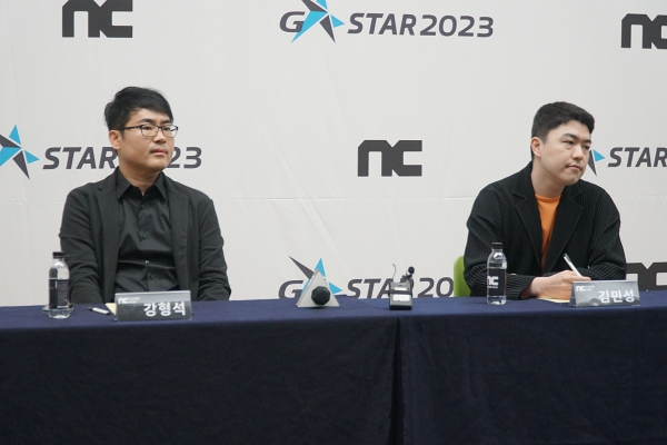 (좌) 강형석 리드 프로듀서, (우) 김민성 게임 기획 디렉터
