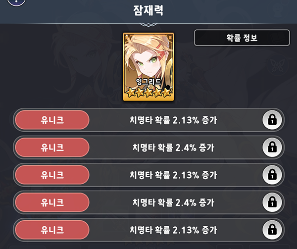 잠재력 슬롯의 숫자가 5개에서 7개로 늘어난다