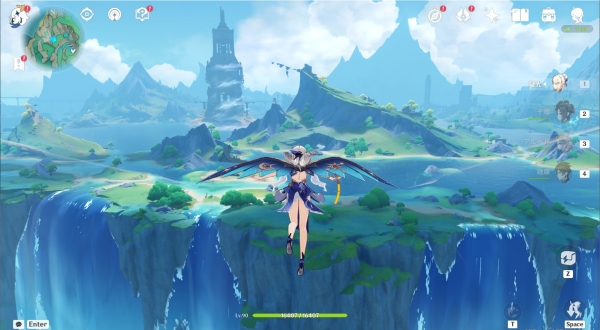 월드를 탐험하다 보면 시간이 무한히 흘러가는 게임 '원신'