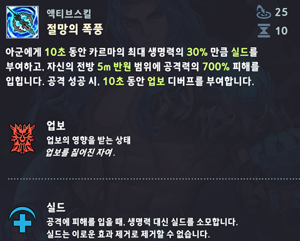 액티브 스킬 '절망의 폭풍'