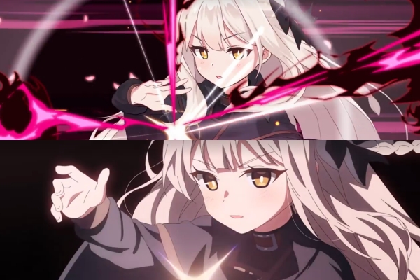 모르가나 캐릭터의 컷신 변화, 위가 기존 버전이며 아래가 최신 버전이다.