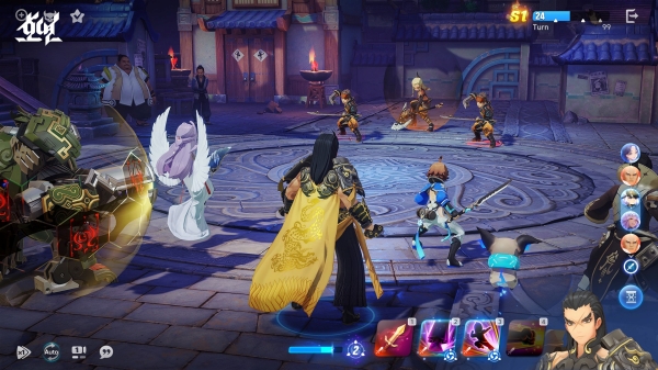 턴제 전투 모드의 우측에서 각 캐릭터의 순서를 확인할 수 있다