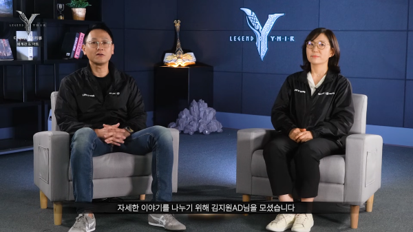 (왼쪽부터) 레전드 오브 이미르의 석훈 PD와 김지원 아트 디렉터