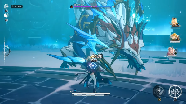 측면에서는 타겟팅이 다리로 옮겨간다