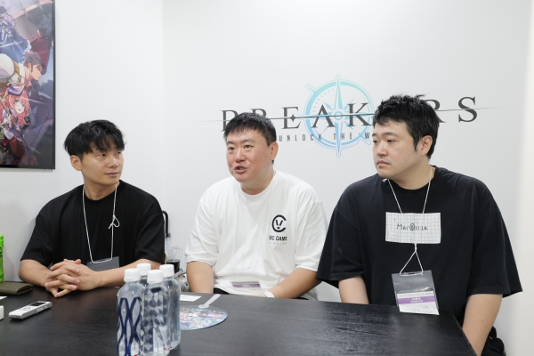 왼쪽부터 이동교 일본 지사 대표, 이동준 총괄 프로듀서, 한석준 아트 총괄