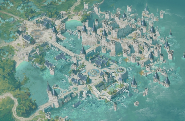 하이네 마을과 성 컨셉 아트