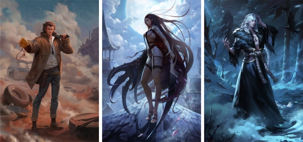 (왼쪽부터)문수, 산도, 아지태 변신 스킨 일러스트