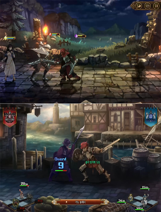 <사진> 위- 이전에 공개된 '창세기전3 리버스', 아래- '유니콘 오버로드'