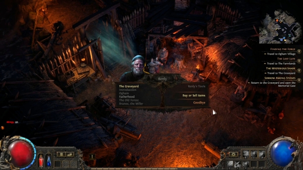 1장의 허브인 Clearfell Emcampment에서는 대장장이 렌리, 점쟁이 우마 등 NPC와 교류하면 퀘스트를 얻을 수 있다. 평화로운 세상을 어지럽히는 원인인 'Seed of Corruptions'라는 씨앗을 찾아내는 것이 목표다.