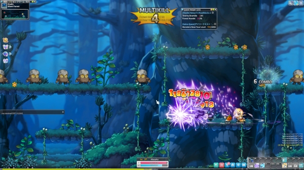 장르는 횡스크롤 액션 RPG. 여러 적을 동시에 처치하면 경험치 보너스를 획득할 수 있어 짜릿한 사냥의 즐거움을 만끽할 수 있다.