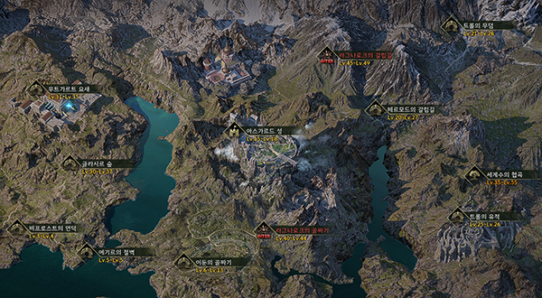 전체 지도에서 레벨별 사냥터를 확인하자