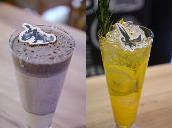 쇄인 오레오 쉐이크(880엔)와 황뢰 에너지 드링크(880엔)