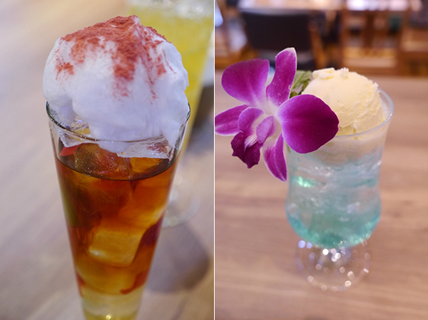 자화 과일 아이스티(880엔) / 세크레트 레모네이드(880엔)