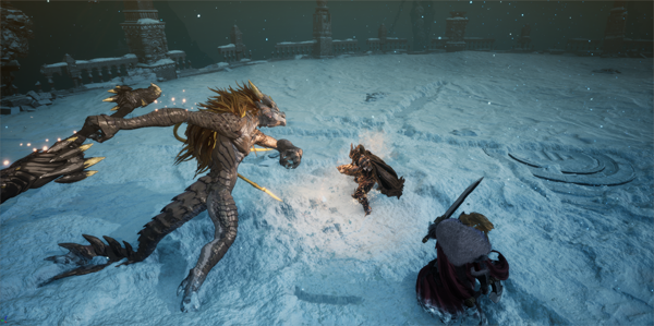 ‘조력의 영혼’과 함께 적을 상대하는 모습