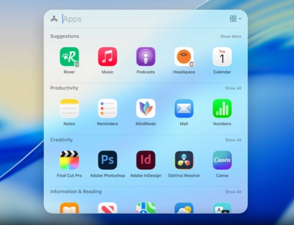 Spotlight에서 앱 검색도 가능해졌다.