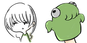 한국 유저를 위해 보내준 인터뷰이 일러스트. (좌측부터)나가오카 다이스케 프로듀서와 야마시타 슈헤이 디렉터