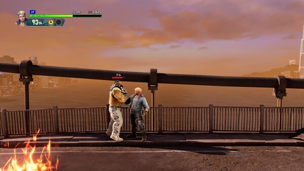 적을 붙잡아 다리에서 던져 떨어뜨리면 한 방에 쓰러뜨릴 수 있다. 웅크리지 않은 적을 붙잡는 방법은 초대 더블 드래곤에는 없었지만, 본작에서는 일부 보스 적을 제외하고는 붙잡을 수 있다. 