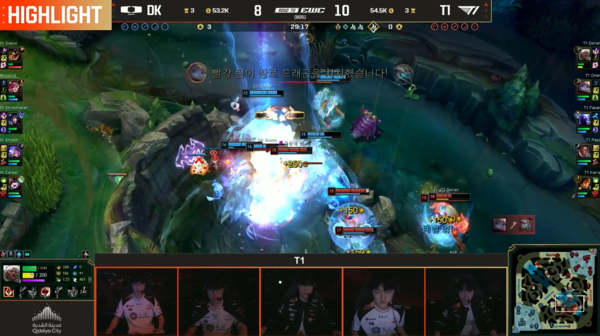 EWC 예선 T1과 DK 경기 관련 이미지